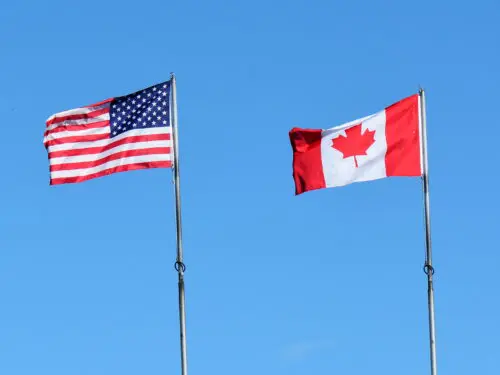 US and Canada flags